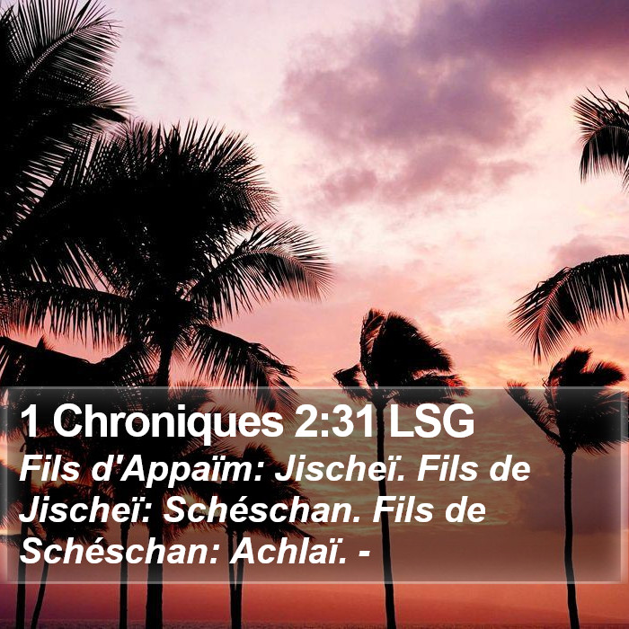 1 Chroniques 2:31 LSG Bible Study