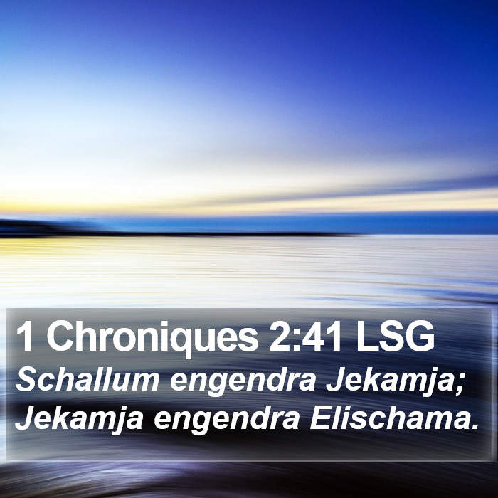 1 Chroniques 2:41 LSG Bible Study