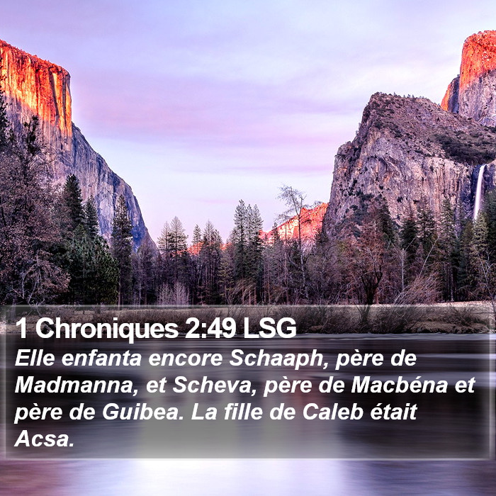 1 Chroniques 2:49 LSG Bible Study