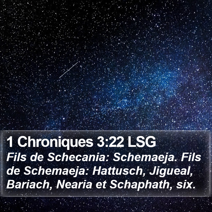 1 Chroniques 3:22 LSG Bible Study