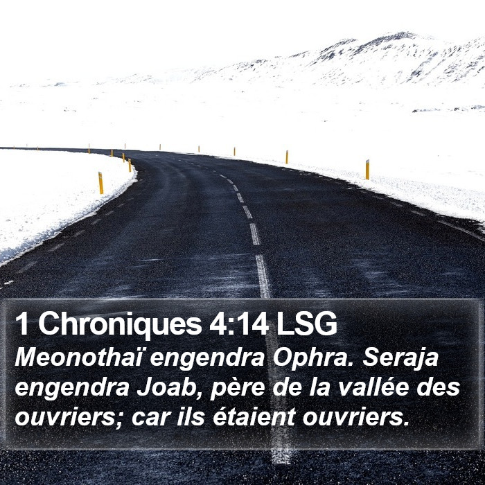 1 Chroniques 4:14 LSG Bible Study
