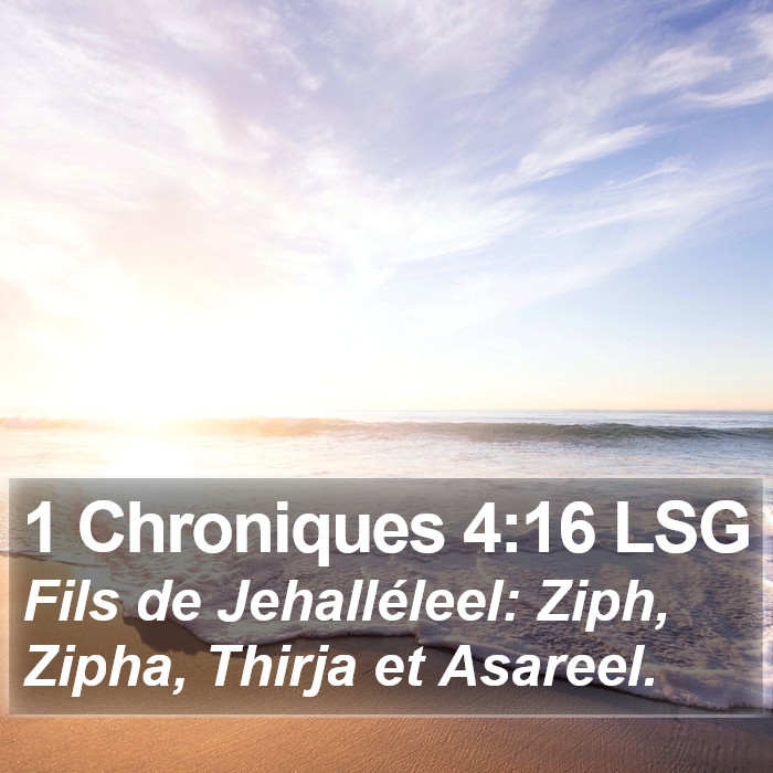 1 Chroniques 4:16 LSG Bible Study