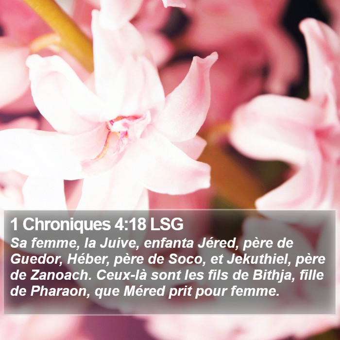 1 Chroniques 4:18 LSG Bible Study