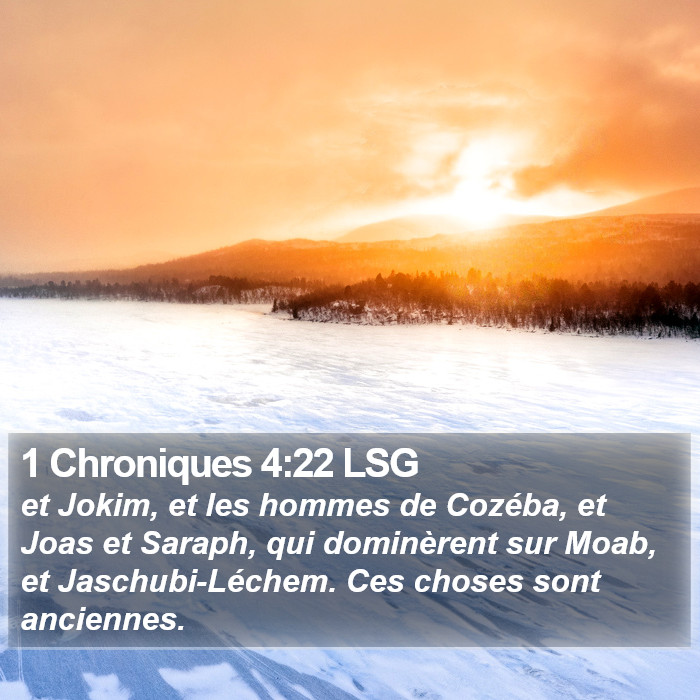 1 Chroniques 4:22 LSG Bible Study