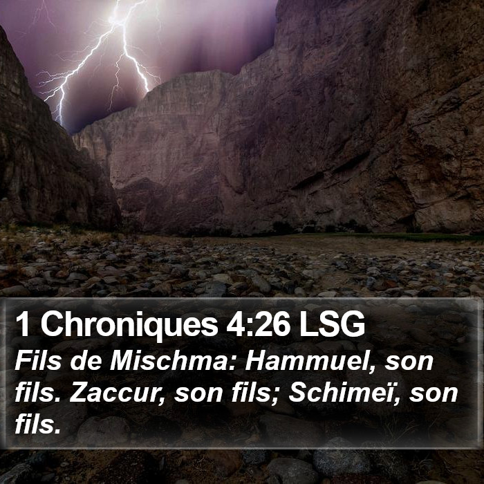 1 Chroniques 4:26 LSG Bible Study