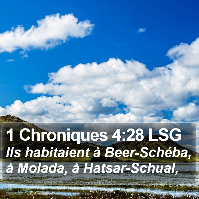 1 Chroniques 4:28 LSG Bible Study