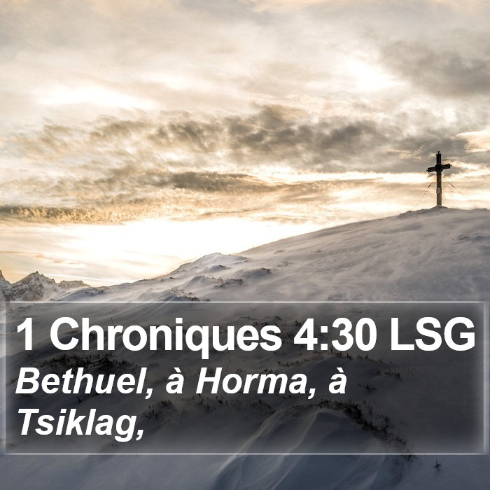 1 Chroniques 4:30 LSG Bible Study