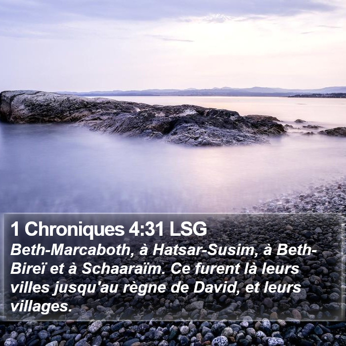 1 Chroniques 4:31 LSG Bible Study