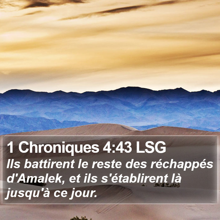 1 Chroniques 4:43 LSG Bible Study
