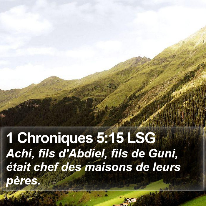 1 Chroniques 5:15 LSG Bible Study