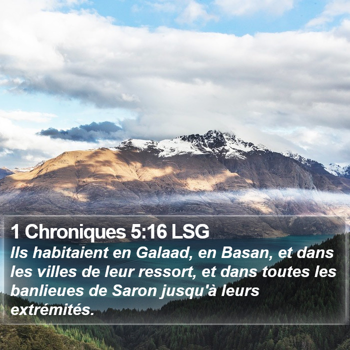 1 Chroniques 5:16 LSG Bible Study