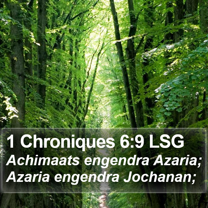 1 Chroniques 6:9 LSG Bible Study