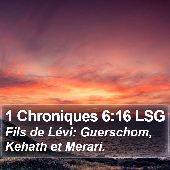 1 Chroniques 6:16 LSG Bible Study