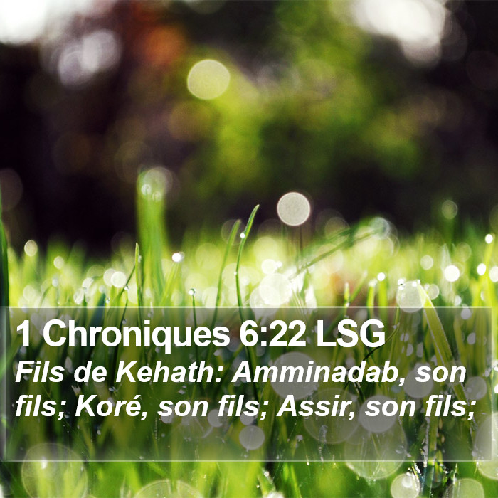 1 Chroniques 6:22 LSG Bible Study