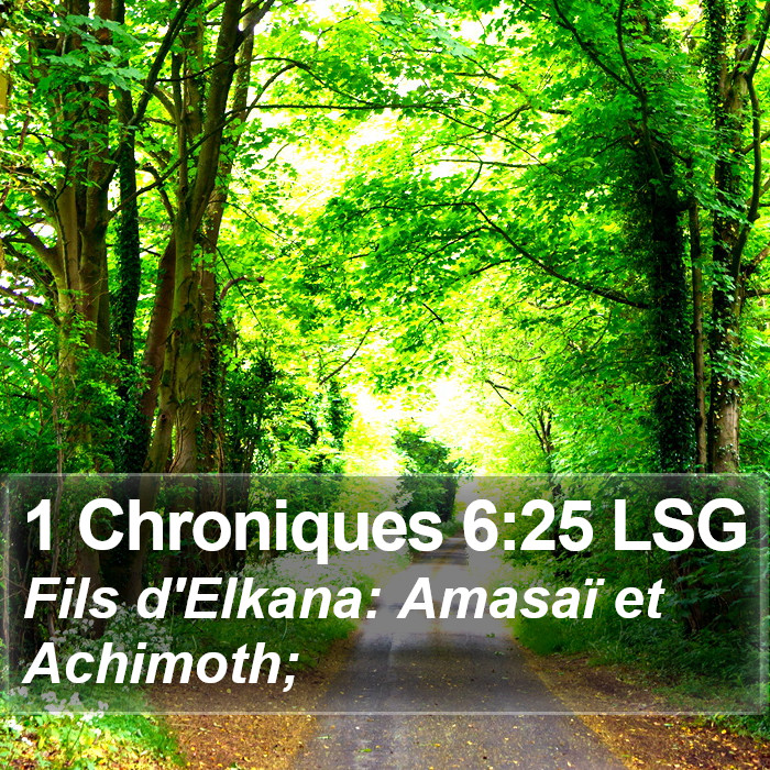 1 Chroniques 6:25 LSG Bible Study