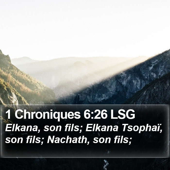 1 Chroniques 6:26 LSG Bible Study