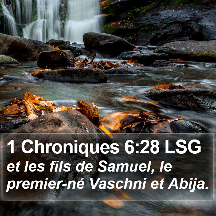 1 Chroniques 6:28 LSG Bible Study