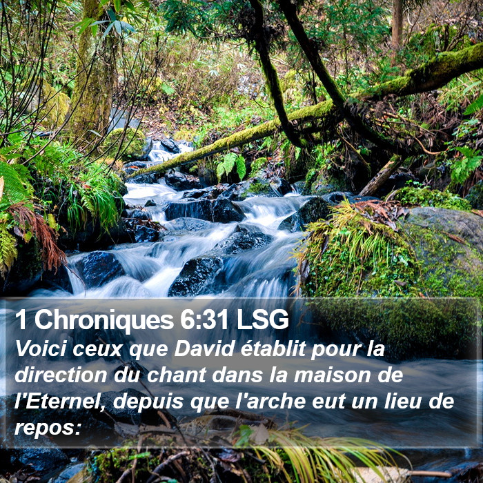 1 Chroniques 6:31 LSG Bible Study