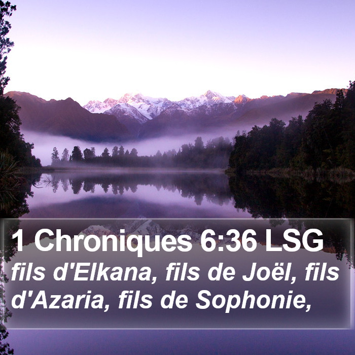 1 Chroniques 6:36 LSG Bible Study