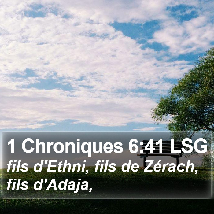 1 Chroniques 6:41 LSG Bible Study