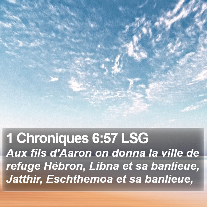 1 Chroniques 6:57 LSG Bible Study
