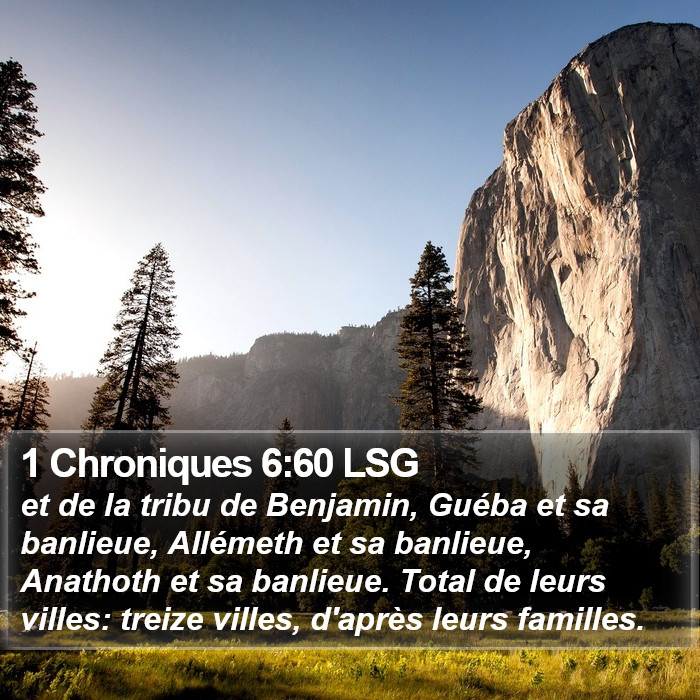 1 Chroniques 6:60 LSG Bible Study