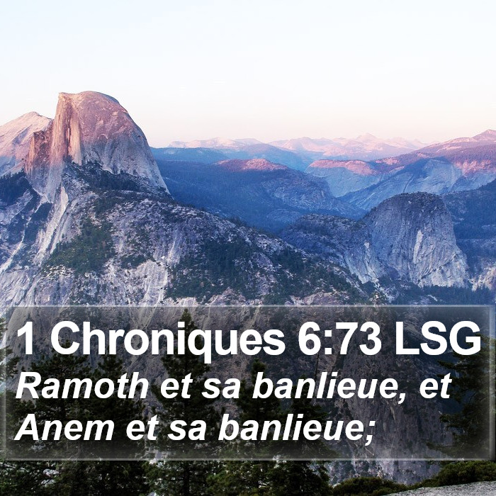 1 Chroniques 6:73 LSG Bible Study