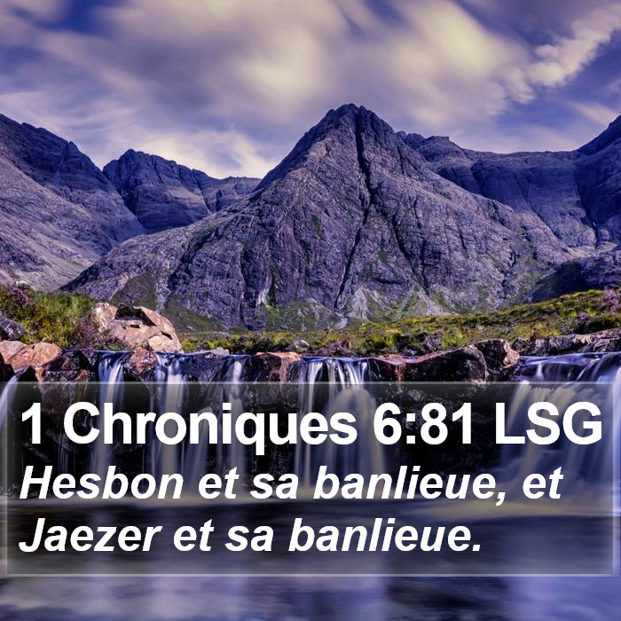 1 Chroniques 6:81 LSG Bible Study