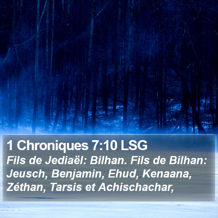 1 Chroniques 7:10 LSG Bible Study