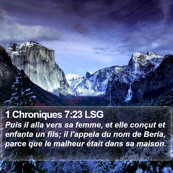 1 Chroniques 7:23 LSG Bible Study