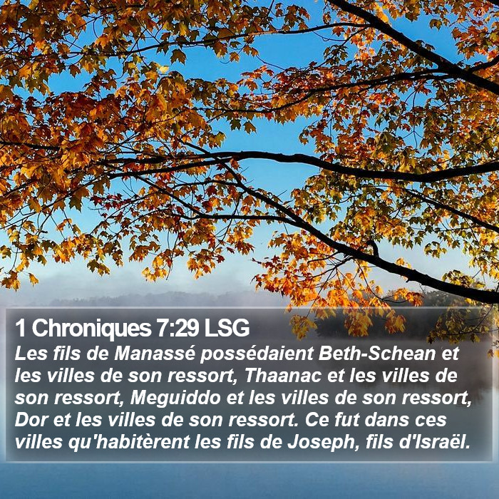 1 Chroniques 7:29 LSG Bible Study