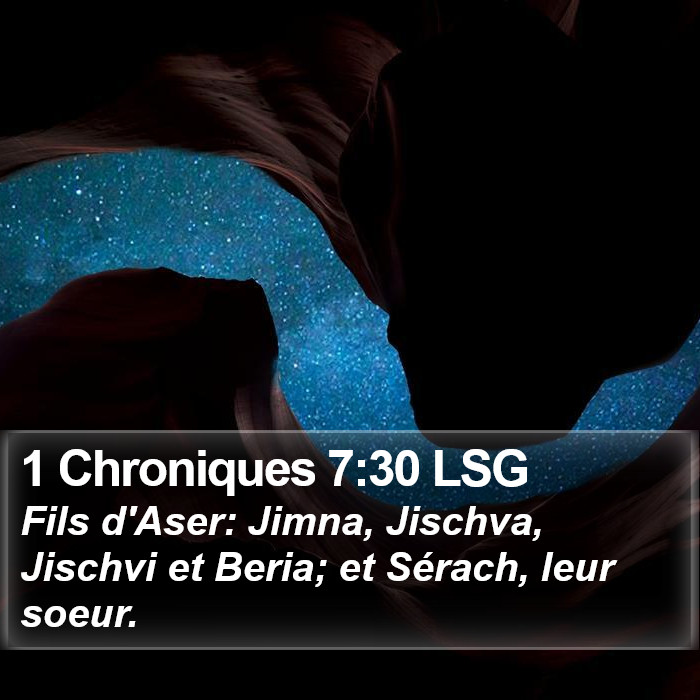 1 Chroniques 7:30 LSG Bible Study