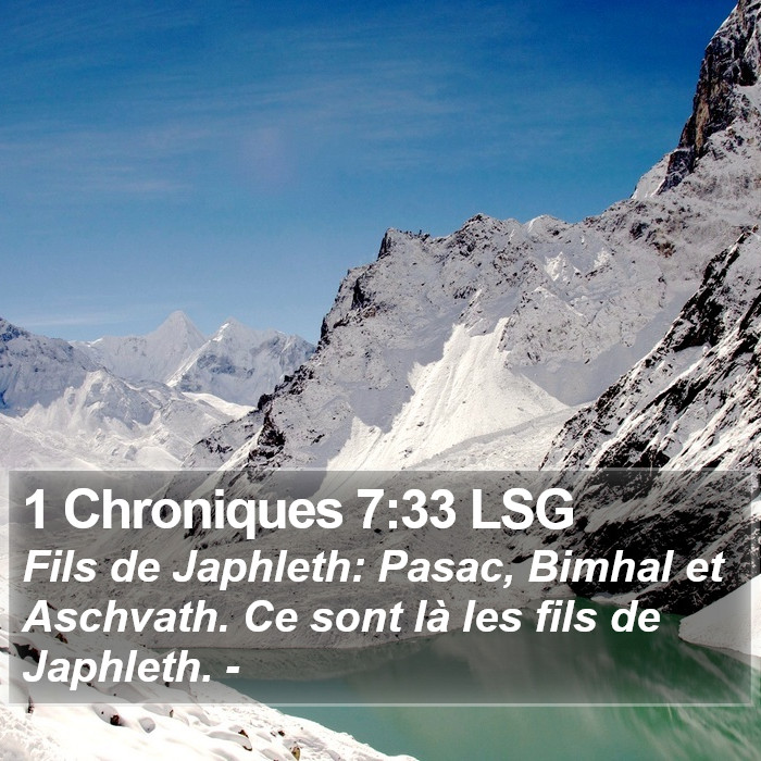 1 Chroniques 7:33 LSG Bible Study