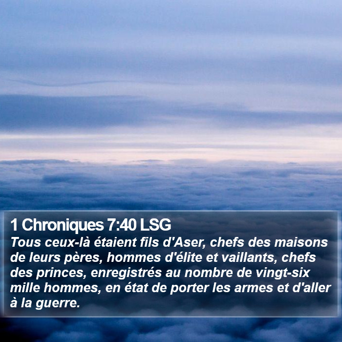 1 Chroniques 7:40 LSG Bible Study