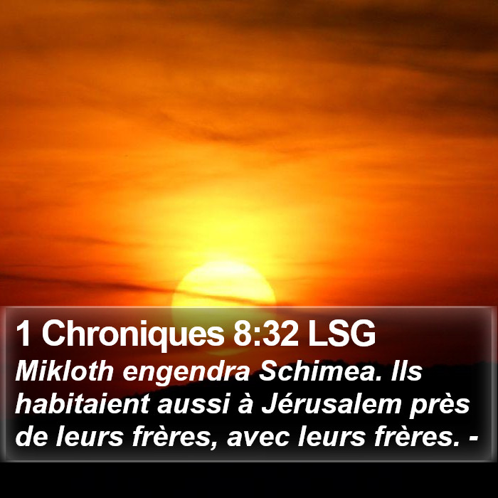 1 Chroniques 8:32 LSG Bible Study