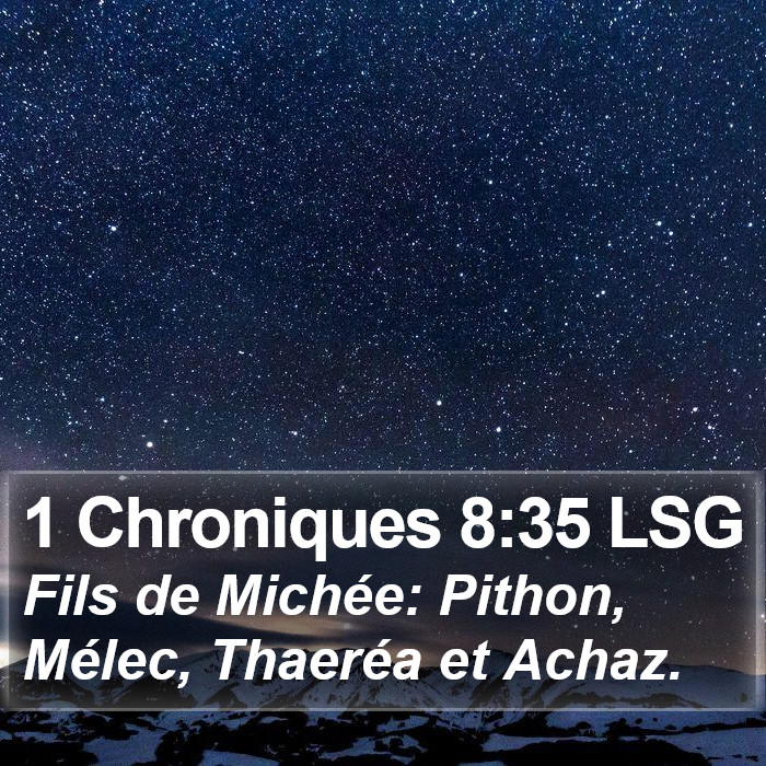 1 Chroniques 8:35 LSG Bible Study