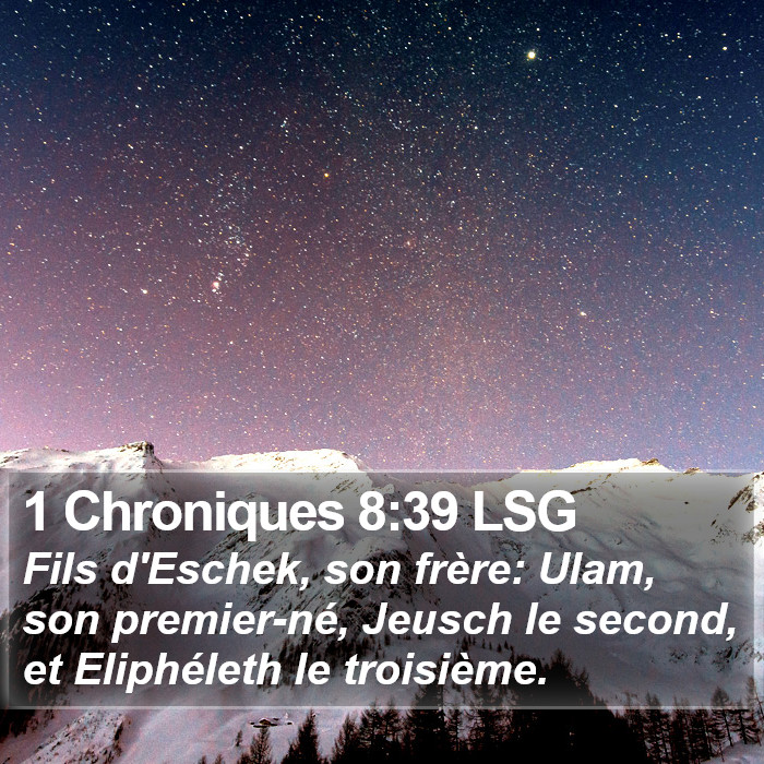 1 Chroniques 8:39 LSG Bible Study