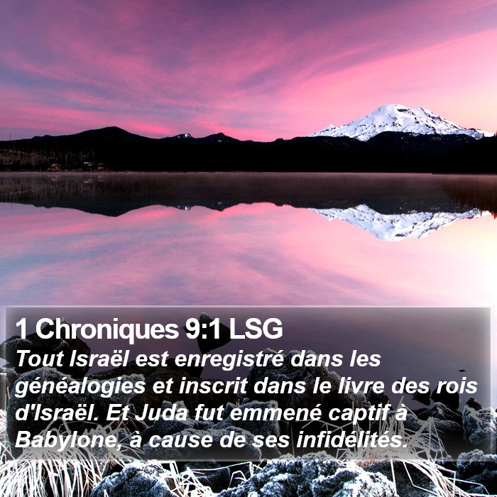 1 Chroniques 9:1 LSG Bible Study