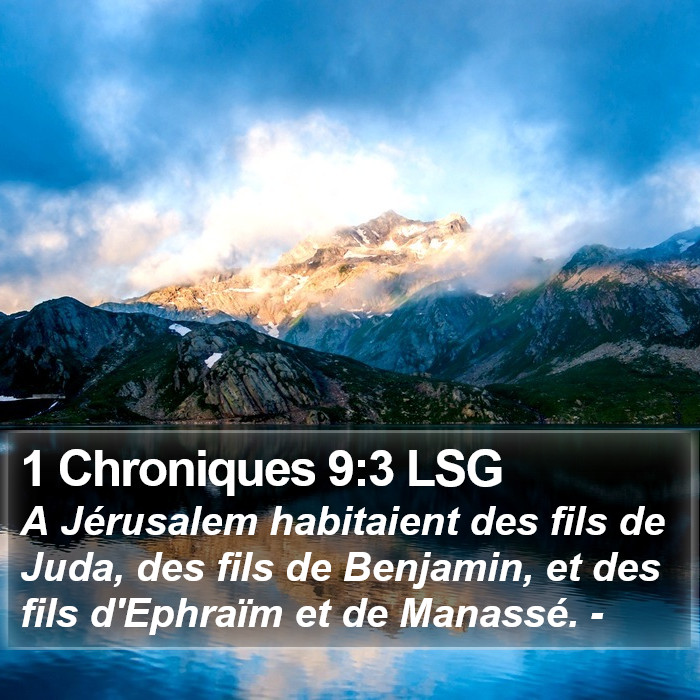 1 Chroniques 9:3 LSG Bible Study