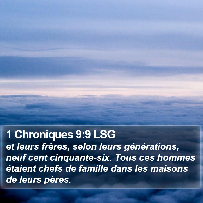 1 Chroniques 9:9 LSG Bible Study