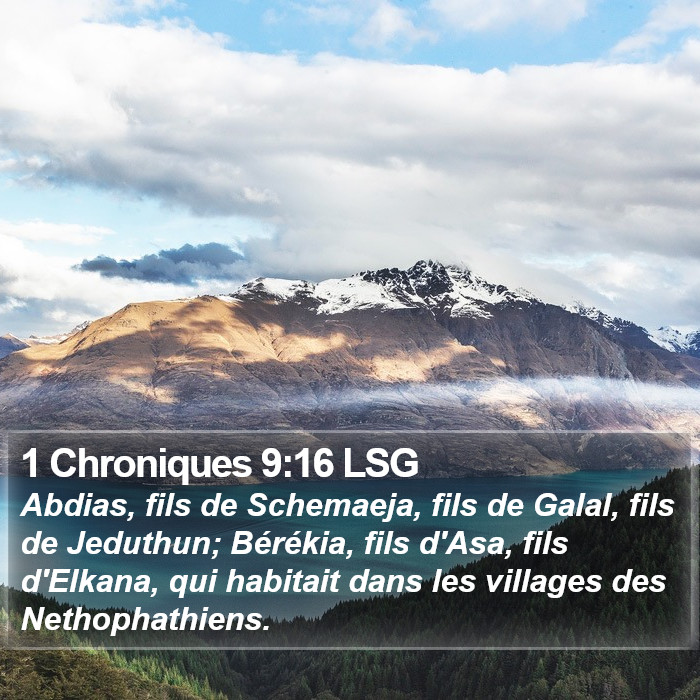 1 Chroniques 9:16 LSG Bible Study