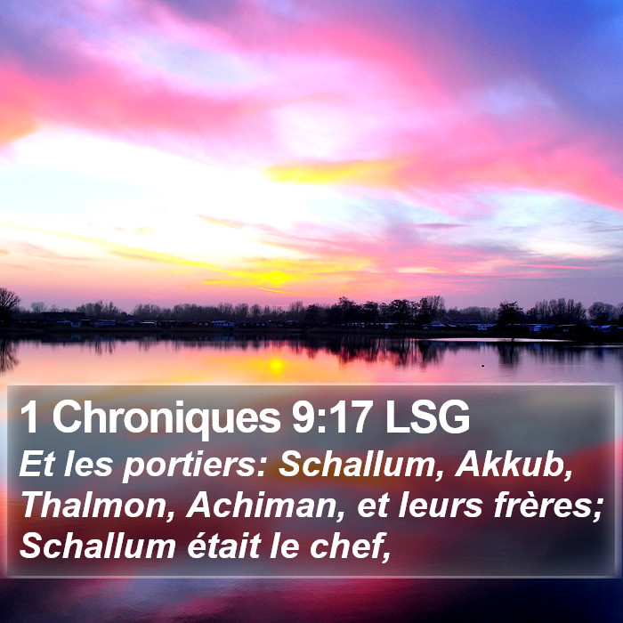 1 Chroniques 9:17 LSG Bible Study