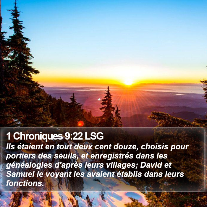 1 Chroniques 9:22 LSG Bible Study