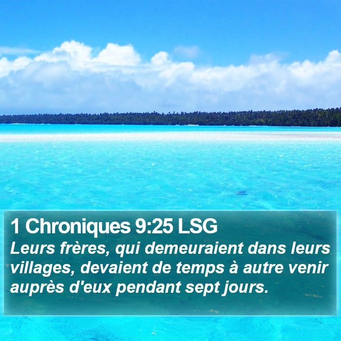 1 Chroniques 9:25 LSG Bible Study