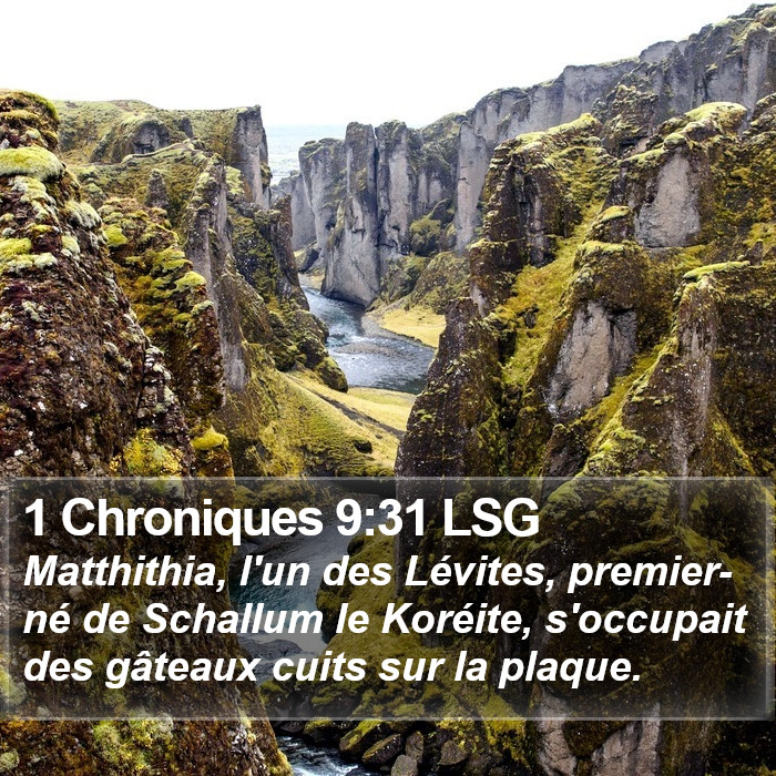 1 Chroniques 9:31 LSG Bible Study