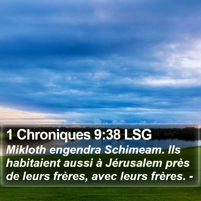 1 Chroniques 9:38 LSG Bible Study