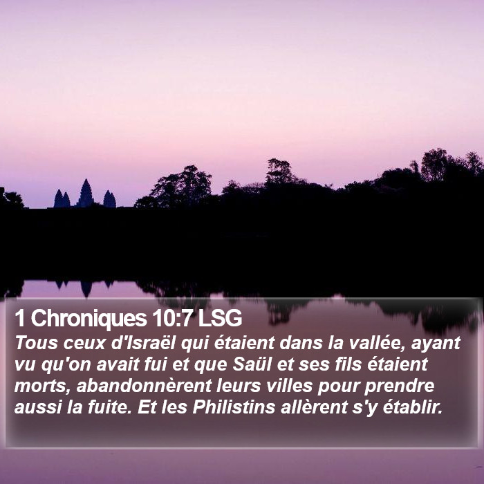 1 Chroniques 10:7 LSG Bible Study