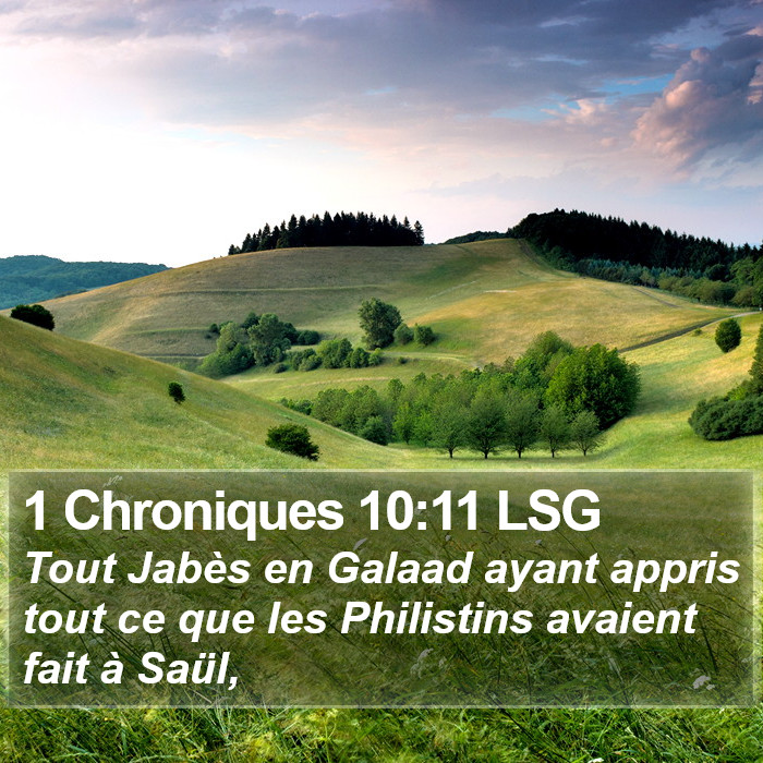1 Chroniques 10:11 LSG Bible Study