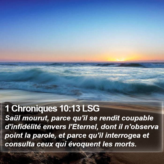 1 Chroniques 10:13 LSG Bible Study