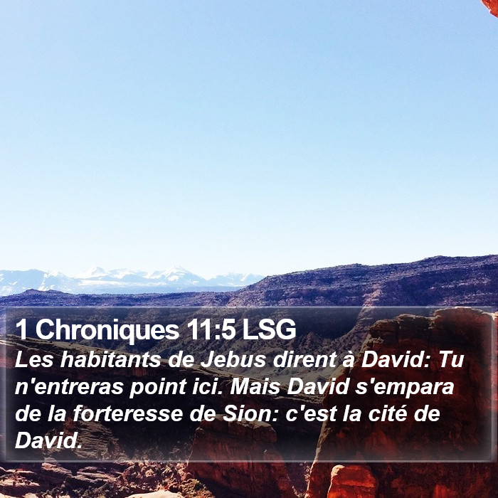 1 Chroniques 11:5 LSG Bible Study
